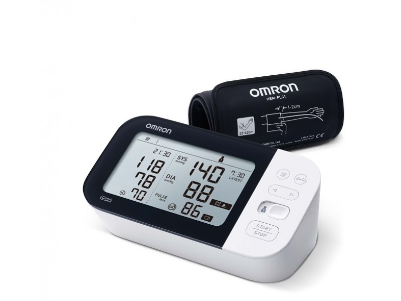 Omron M7 Intelli IT Έξυπνο Πιεσόμετρο Bluetooth Μπράτσου με περιχειρίδα μεσαίου/μεγάλου μεγέθους HEM-7361T-EBK