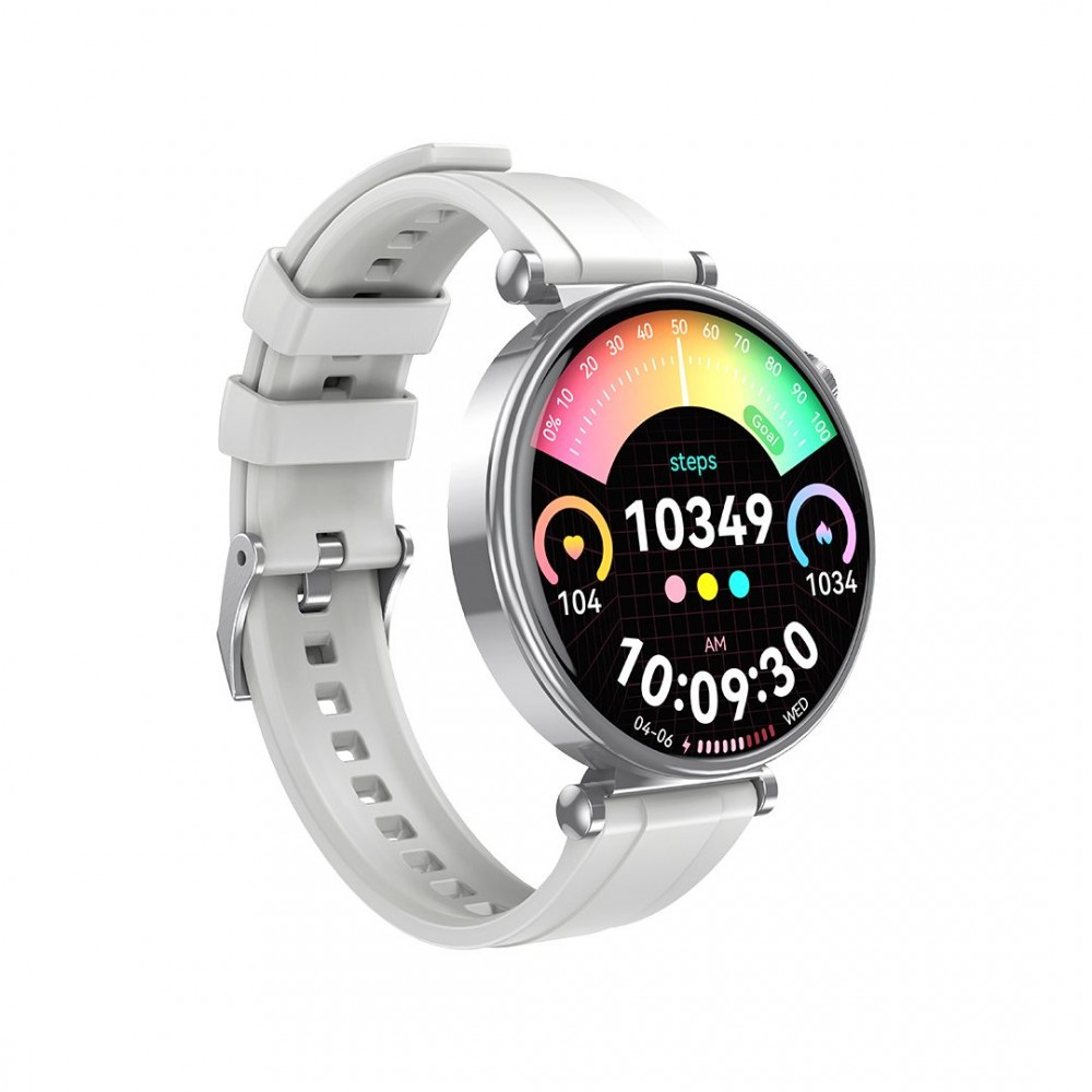 XO GT4 mini AMOLED Smart Αθλητικό Ρολόι SmartWatch Με Παλμογράφο Ασημί