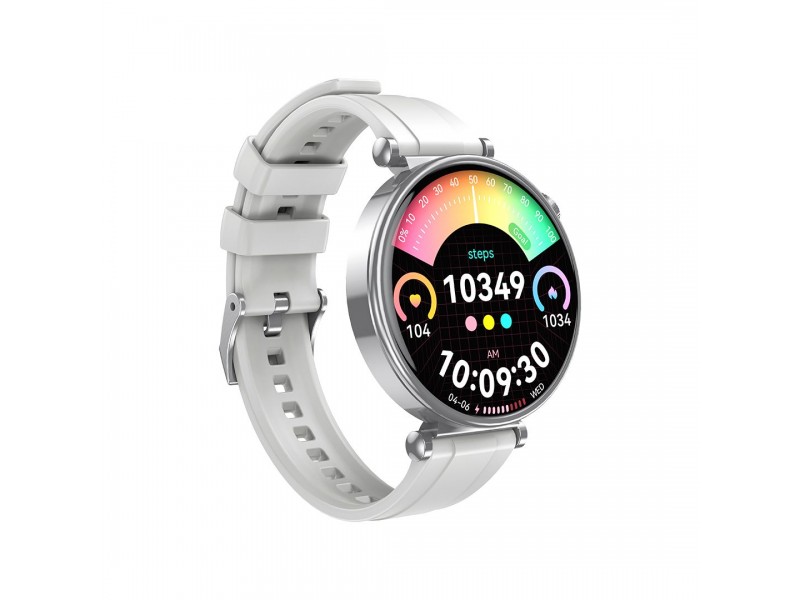 XO GT4 mini AMOLED Smart Αθλητικό Ρολόι SmartWatch Με Παλμογράφο Ασημί