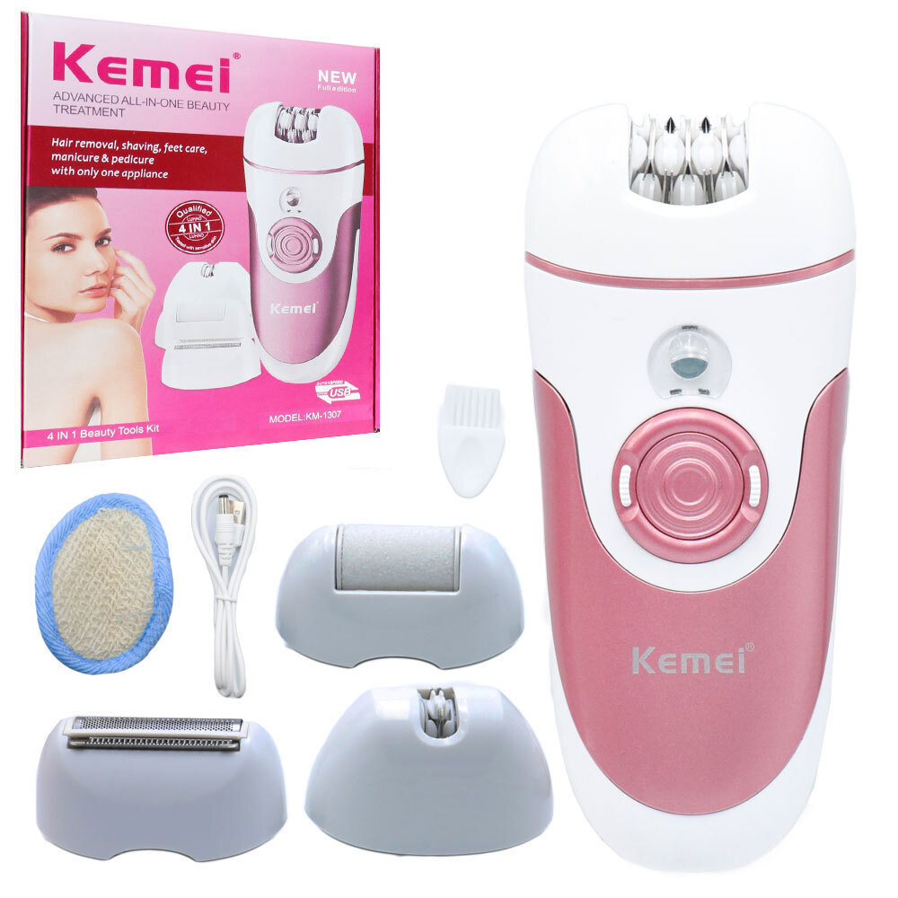 Kemei KM-1307 Σέτ Αποτρίχωσης Epilator Για Σώμα 4 Σε 1