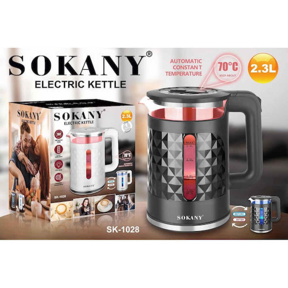 Sokany SK-1028 Βραστήρας 2.3lt 2000W Λευκός