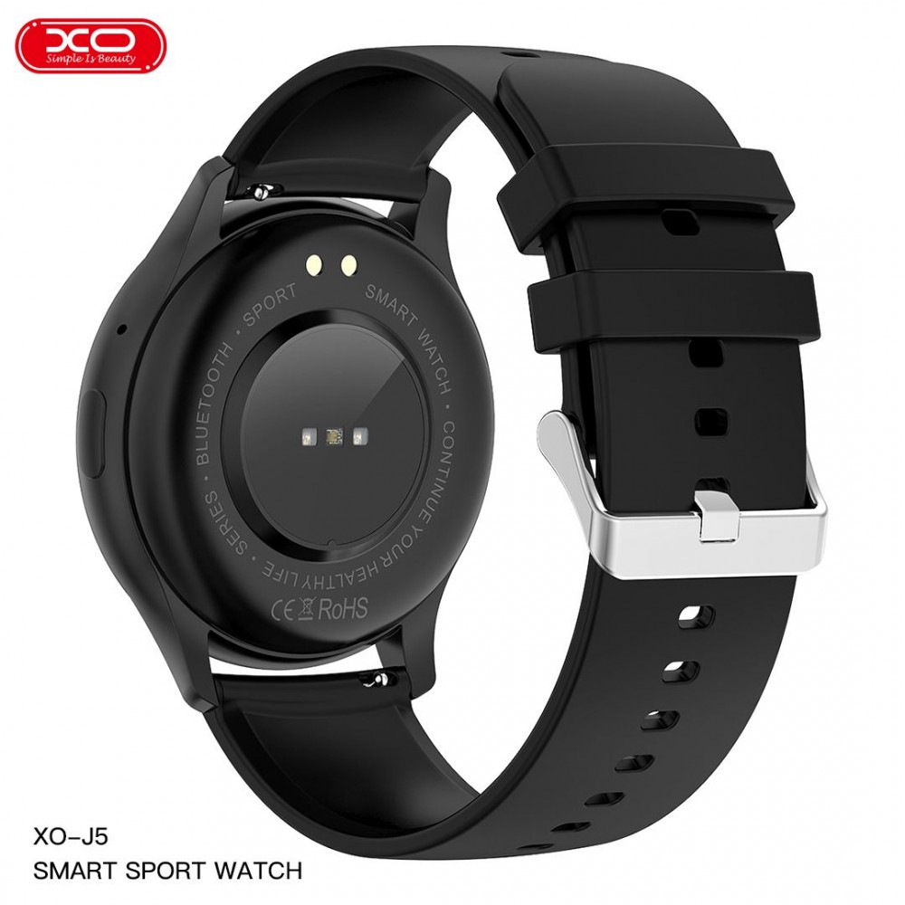 XO J5 Smartwatch Με Οθόνη Αφής & Παλμογράφο Σε Μαύρο Χρώμα