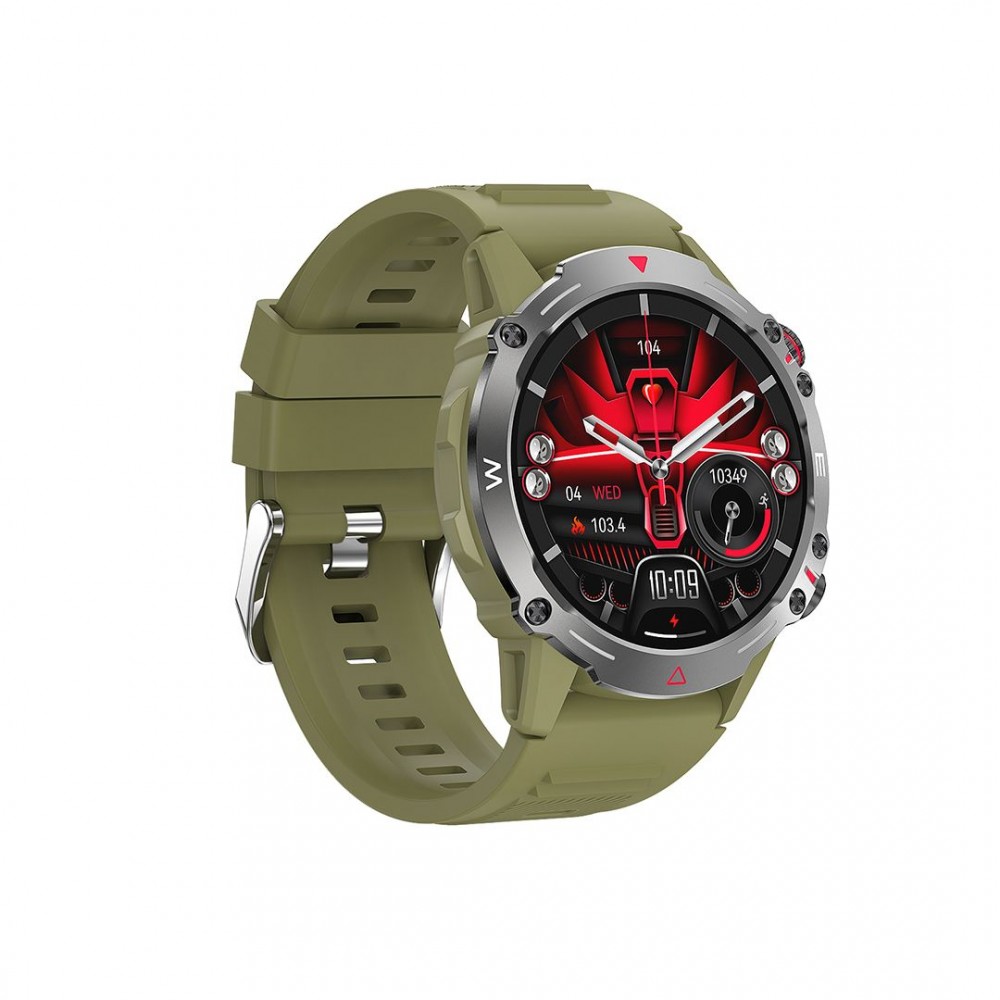 XO J7 Amoled Star Round Smart Sports Call Watch Με Παλμογράφο Πράσινο